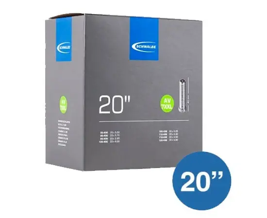 Schwalbe Binnenband AV7XXL, Fatbike 20x4.00-4.90. ETRTO 90/120-406 Ventiel schrader/autoventiel 40mm Uitverkoop