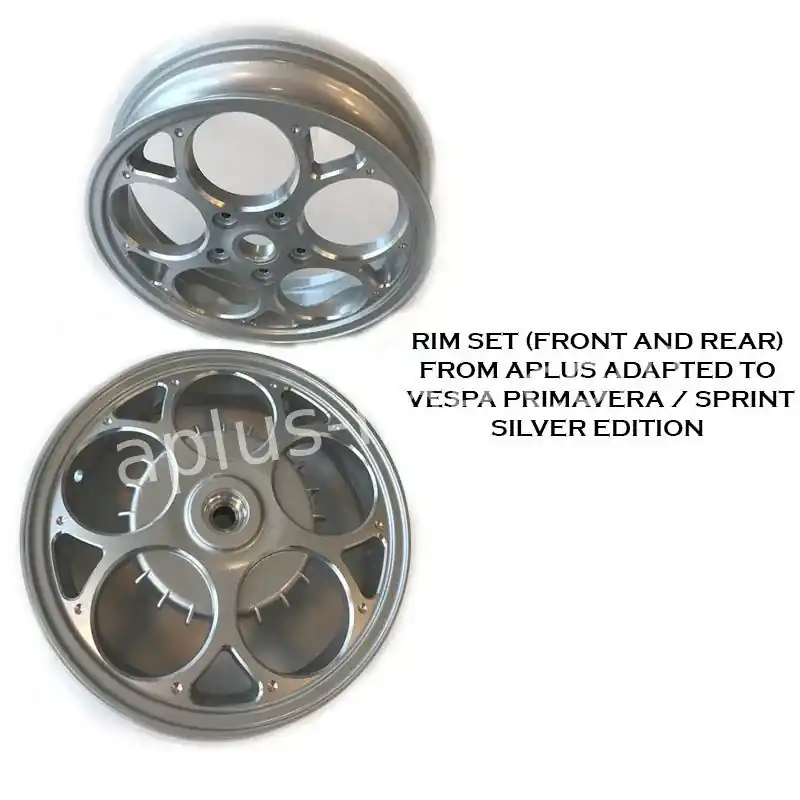 Velgen Set Aplus (Voor + Achter) Passend Op Vespa Primavera/Sprint Zilver Edition Korting