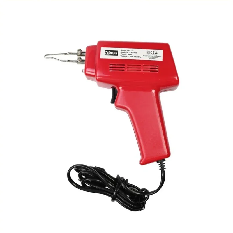 Benson soldeerpistool, 100W, incl. 3 verwisselbare dubbele soldeerstiften. met lampje Actieprijs