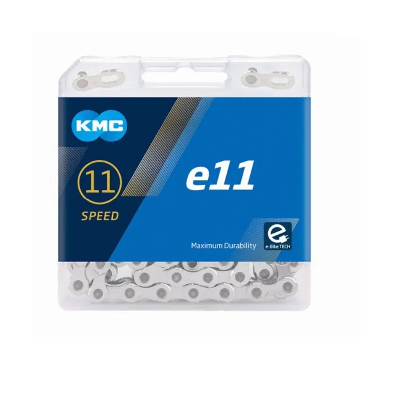 Must-Have KMC ketting e11 zilver, 1/2x11/128, 122 schakels, 5.65mm pin, 11-speed mid motor e-bike ketting